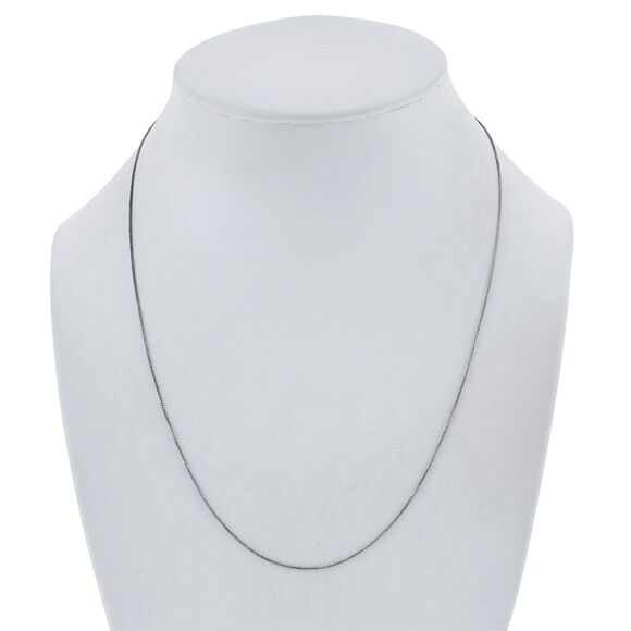 Vintage Italy AGI Sterling Silver 925 0.7mm Box Chain Link Necklace 18" - Picture 1 of 3